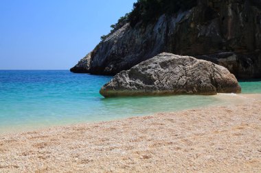 Cala Goloritze İtalya, Sardinya 'da mükemmel bir plaj. Baunei, Sardunya 'nın Ogliastra bölgesinde..