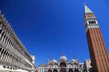 Venedik, İtalya 'daki St. Mark' s Campanile. İtalyanca adı: Campanile di San Marco.