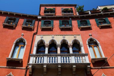 Architecture of Venice, Italy. Campiello de la Feltrina town square in San Marco district. clipart