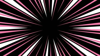 Retro arkaplan dinamik ışın vektörü. Güneş ışınları arka planda hızlanıyor. Pembe siyah beyaz doku.