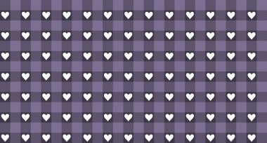 Kalp şekli kusursuz vektör. Sevgililer Günü hediye kâğıt tasarımı klasik retro damalı gingham desenli..