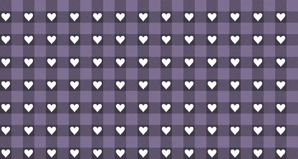 Kalp şekli kusursuz vektör. Sevgililer Günü hediye kâğıt tasarımı klasik retro damalı gingham desenli..