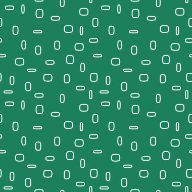 Vektör moda modeli. Kusursuz vektör dokusu. Kumaş baskı tasarımı. Çizgili sanat damlalarıyla süsleme. Şişe yeşil ve beyaz.