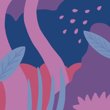 Basit bir arkaplan. Kare içerik için kaba elle çizilmiş renkli orman arkaplanı.