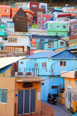 Gamcheon Culture Village colorful district in Busan, South Korea. clipart