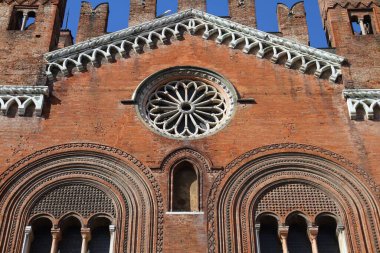 Piacenza kasabası, İtalya - Emilia-Romagna bölgesi. Palazzo Comunale, Il Gotico olarak da bilinir..