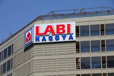 NAGOYA, JAPAN - APRIL 28, 2012: Labi electronics store in Nagoya, Japan. Yamada Denki Labi is a popular electronics retail company in Japan. clipart