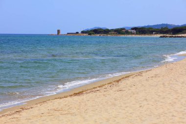 San Giovanni beach (Spiaggia di San Giovanni). Sandy beach in San Giovanni di Posada in Sardinia island, Italy.