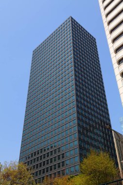 SEOUL, Güney Kore - 9 Nisan 2023 SK Seorin Binası Seul. SK Group ve SK REIT 'in ana binalarından biridir..