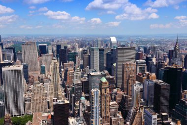 New York hava manzarası - Manhattan şehir merkezi.