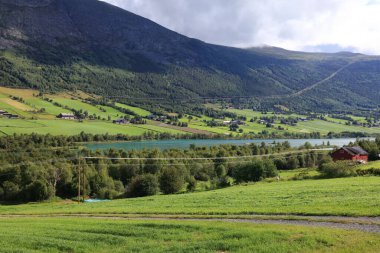 Gudbrandsdalen agriculture valley. Countryside of Innlandet county, Norway.