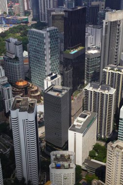 Kuala Lumpur şehir merkezi (KLCC) hava manzarası - Altın Üçgen olarak bilinen modern otel alanı. Kuala Lumpur, Malezya.