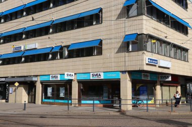 NORRKOPING, SWEDEN - 25 Ağustos 2018: Svea Ekonomi döviz kurları Norrkoping, İsveç. Svea Bank grubuna ait..