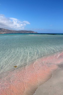 Elafonissi 'nin Pembe Kumsalı - Girit Adası, Yunanistan.