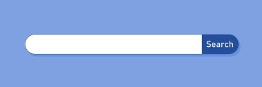 Arama barı. İnternet arama motoru web sitesi boş arama alanı. Mavi arkaplan.