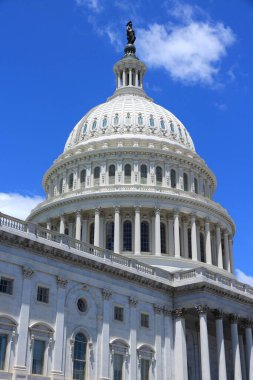 ABD Ulusal Meclisi. Washington DC 'de bir Amerikan simgesi. Birleşik Devletler Kongre Binası.
