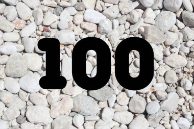 100 numara işareti. Sosyal medya için 100 dönüm noktası. Beğenilerin, hayranların veya takipçilerin sayısı.