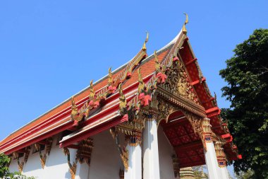 Tayland simgeleri. Bangkok Şehri - Yaslanan Buda Tapınağı. Wat Pho.