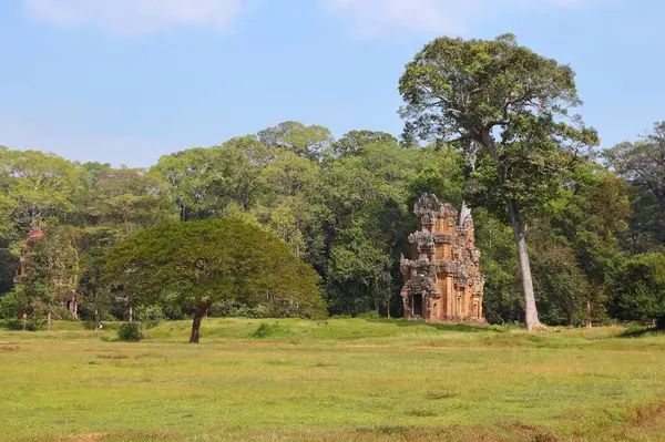 Kamboçya dönüm noktası. Suor Prat kulesi, Angkor Thom tapınağı, Kamboçya, Güneydoğu Asya. UNESCO Dünya Mirası Alanı.