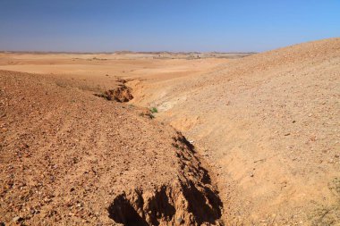 Marakeş, Fas yakınlarındaki Agafay çöl manzarası.