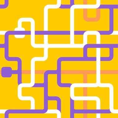 Kusursuz su altyapı şablonu - boruları birleştiren geometrik labirent tasarımı. Faydalı borulama renkli arkaplan.