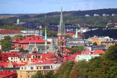 İsveç 'in Göteborg şehrinde. Olivedal bölgesiyle Skyline.