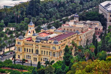 Malaga City Hall İspanya - yerel yönetim binası.