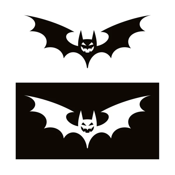 Bat Vampire Bloodsucker Flat Black Image Icon Isolated Background Vector Graphics