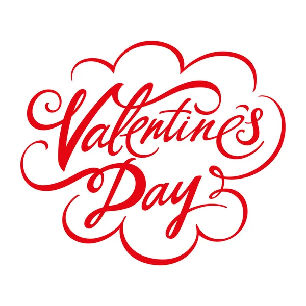 День Святого Валентина Красная Надпись Поздравительной Открытке Изолированный Белый Фон Лицензионные Стоковые Иллюстрации