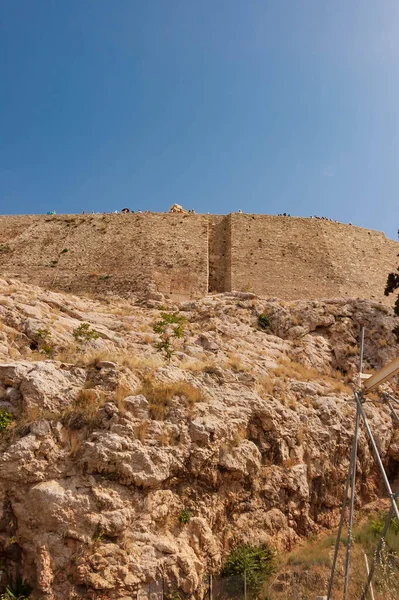 Muro Del Partenone Acropoli Sopra Montagna Atene — Foto Stock