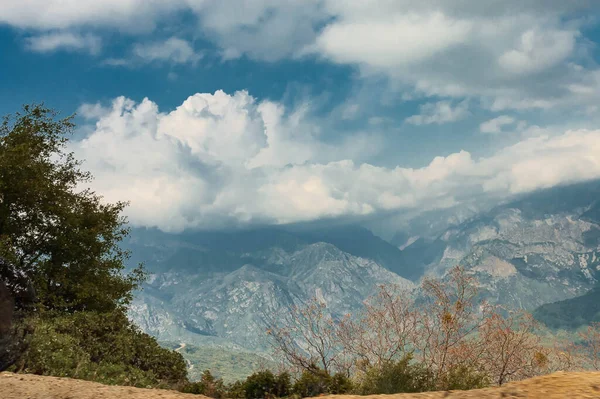 Top view of Kings Canyon National Park under a beautiful cloudscape, California, USA