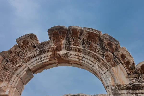 Detalles Del Arco Del Templo Adriano Efeso Turquía — Foto de Stock