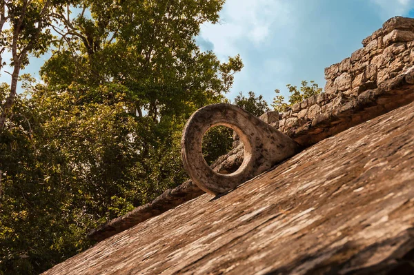 Δαχτυλίδι Του Γηπέδου Των Μάγια Στο Coba Quintana Roo Μεξικό — Φωτογραφία Αρχείου