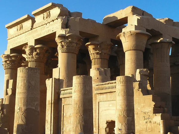 Tempio Kom Ombo Egitto Dedicato Dio Coccodrillo Sobek Dio Falco — Foto Stock