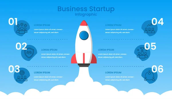 Modern Üzleti Startup Infografikai Sablon — Stock Vector