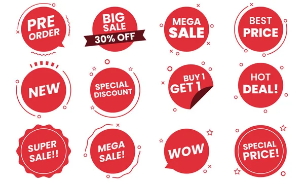 Set Sale Tags Labels Promotion Big Sale Super Sale More — Stock Vector