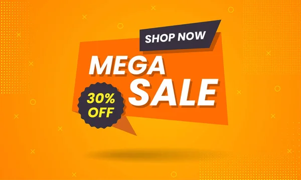 Mega Πώληση Banner Προώθηση Ετικέτα Αυτοκόλλητο — Διανυσματικό Αρχείο