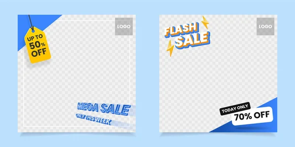 Mega Sale Flash Sale Banner Template Website Social Media — Stock Vector