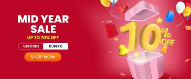 Yıl ortası satış afişi şablonu tasarımı