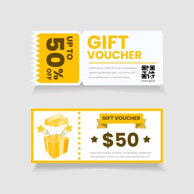 Hediye çeki şablonu. % 50 indirim.