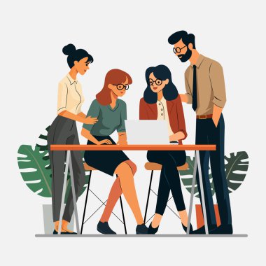 Genç ve yetenekli profesyoneller takım olarak yeni bir iş projesini tartışıyorlar.