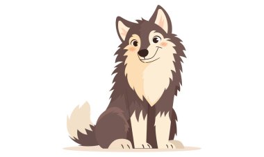 Oturan Poz İçinde Süper Şirin Kurt