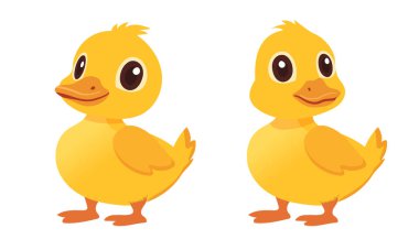 Farklı Pozisyonlarda Sevimli Sarı Ördekler