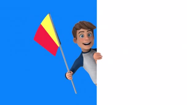Lustige Cartoon Figur Junge Mit Belgischer Flagge Animation — Stockvideo