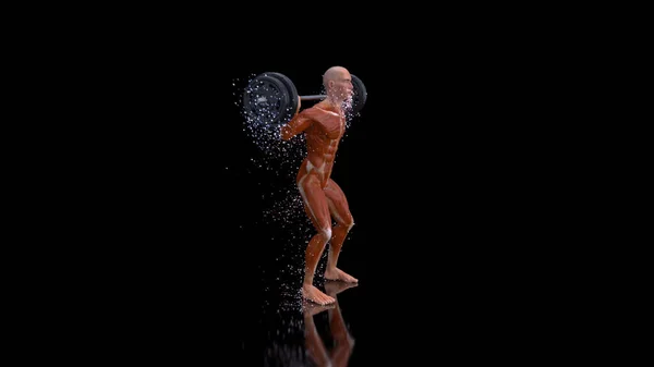Illustration Abstraite Homme Faisant Des Squats — Photo