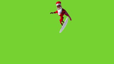 Eğlenceli Noel Baba sörfü - 3 boyutlu animasyon