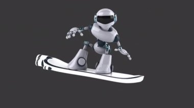 Büyük robot karakter sörfü - 3 boyutlu animasyon 