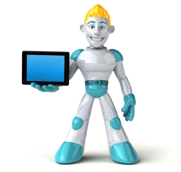 Robot Grande Con Tablet Ilustración — Foto de Stock