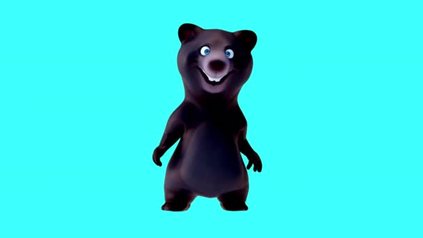 Fun Bear Cartoon Character Animation — Stock Video