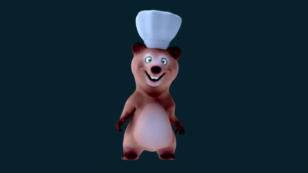 Fun Bear Chef Cartoon Character Animation — Video Stock